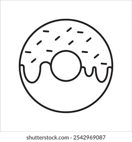 Donut stock icon outline vector