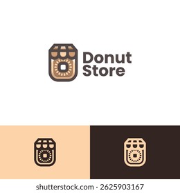 donut store vector logo design
