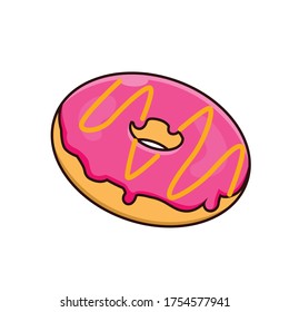 donut strawberry flavor with orange glaze