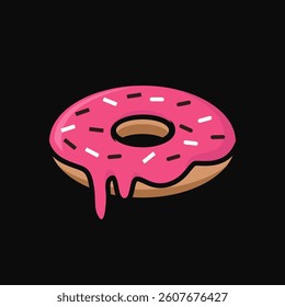Donut strawberry illustration vector design