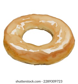 donut with style hand drawn digital painting illustration