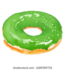 donut with style hand drawn digital painting illustration