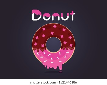 Donut. Sweet donut advertising banner. t shirt prints, posters, cards, stickers and other creative uses