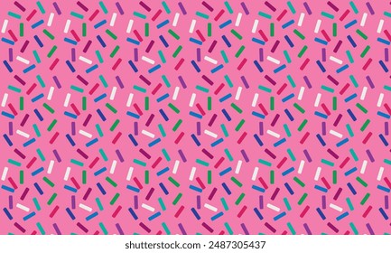 Donut, sweet confetti background. Sweet cake, donut confetti texture, seamless pattern. Colorful candy topping seamless background wallpaper. 