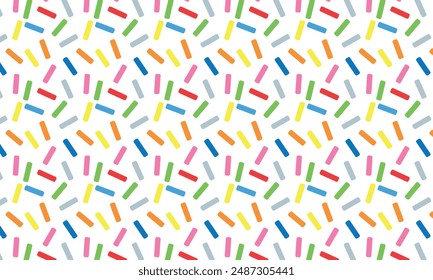 Donut, sweet confetti background. Sweet cake, donut confetti texture, seamless pattern. Colorful candy topping seamless background wallpaper. 