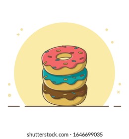 Donut Sweet Dessert Vektorillustration Design