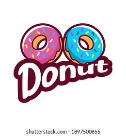 Donut sweet dessert vector logo icon