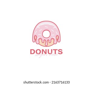 Logotipo del logotipo del vector del postre dulce Donut logotipo premium