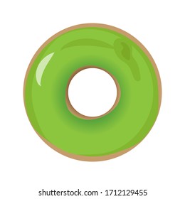 Donut con Sweet Matcha greentea Topping ilustración de diseño vectorial.