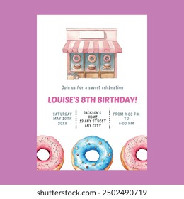 Donut Sweet Party Pastel Invitation