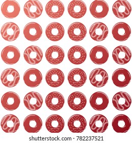 donut sweet pastry seamless pattern