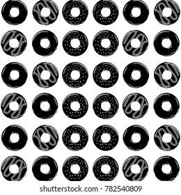 donut sweet pastry seamless pattern