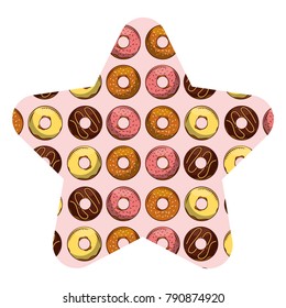 donut sweet pastry seamless pattern