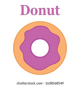 Donut. Sweet donut. Vector image. White background. Vector illustration. EPS 10.