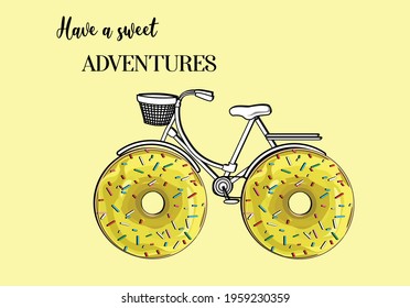 donut sweet yellow vector art