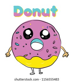 Donut sweety vector illustration