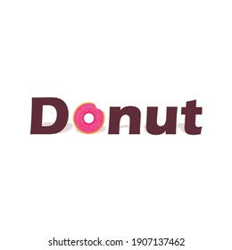 Donut text logo vector graphics