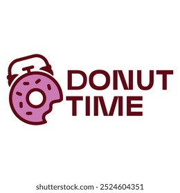 donut time flat minimalist logo design