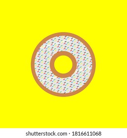 Vector de caricaturas plano de vista superior de Donut