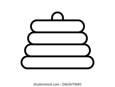 Donut toy black icon on white background.