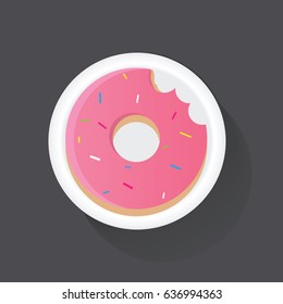 Donut unhealthy food vector illustration