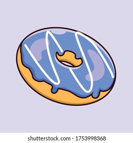 donut vainilla azul con cristal de vainilla