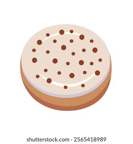 Donut vanilla with cocoa flavor. Sweet donuts. Donuts with cocoa sprinkle. Bakery. Glazed donut. 