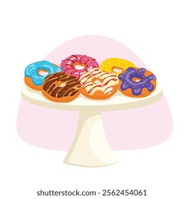 Donut varieties isolated on white background