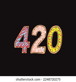 donut vector 420 word text letter form oil wax weed