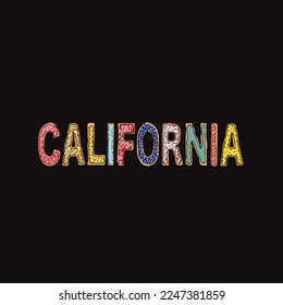 donut vector californiano letra de texto forma cera nuca para ropa o marca cannabis