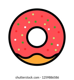 Donut vector, Chirstmas menu filled design editable outline icon