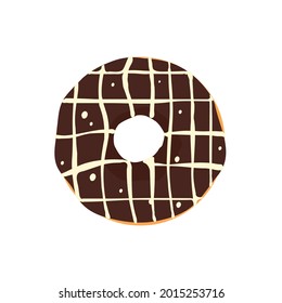 Donut Vektor Circle Donuts mit bunten Löchern bedeckt mit köstlicher Schokolade.