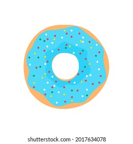 Donut vector Circle donuts with colorful holes covered in delicious chocolate.