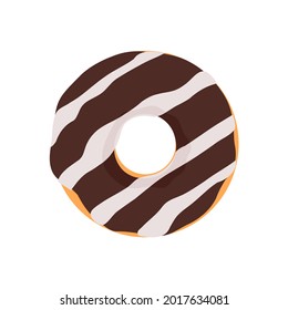 Vector de donut Círculo de donuts con agujeros coloridos cubiertos de delicioso chocolate.