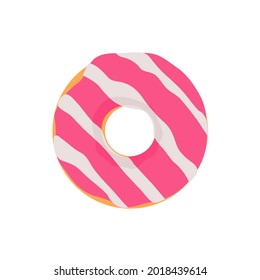 Donut Vektor Circle Donuts mit bunten Löchern bedeckt mit köstlicher Schokolade.