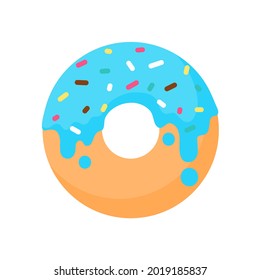Donut Vektor Circle Donuts mit bunten Löchern bedeckt mit köstlicher Schokolade.