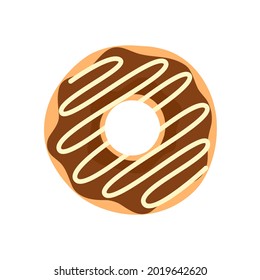 Vector de donut Círculo de donuts con agujeros coloridos cubiertos de delicioso chocolate.