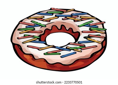 donut vector colored dessert bakery