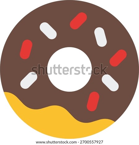 Donut vector design in modern style, glazed dessert and sweet bakery concept, snack treat illustration. Flat Icon