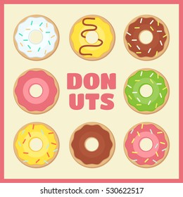 Donut vector. Donuts flat illustration. Donuts isolated icon