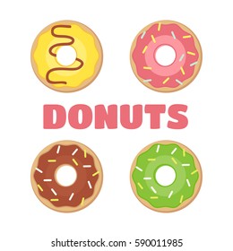 Donut vector. Donuts flat illustration. Donuts isolated icon. Donut vector