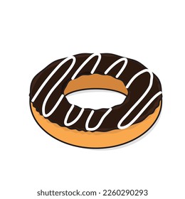 Donut vector. doughnut. donut with glaze. chocolate donut. donut vector cartoon logo design illustration