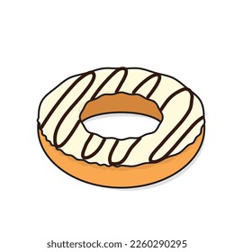 Donut vector. doughnut. donut with glaze. chocolate donut. donut vector cartoon logo design illustration