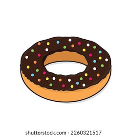Donut vector. doughnut. donut with sprinkle vector cartoon logo icon design illustration