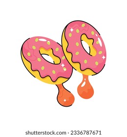 Donut vector filled outline Sticker. EPS 10 file