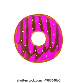Donut vector flat cartoon illustration. Isolated on white background