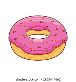 Donut Vector in Flat Design Style