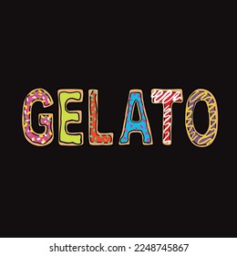 donut vector gelato word text letter form cake oil wax weed