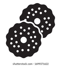 Donut vector icon Black Symbol