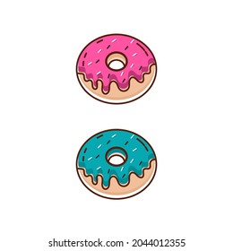 Donut Vector icon design illustration Template